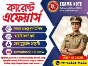 wbp si current affairs